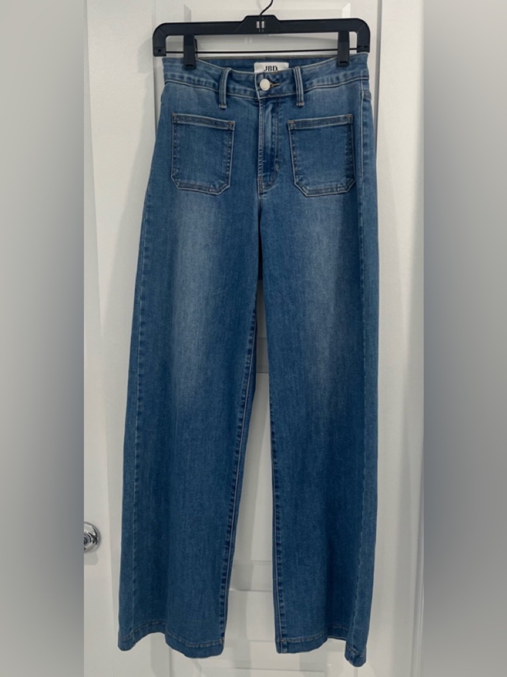 JBD  "JUST BLACK DENIM" Patch Pocket Wide Leg Jeans, Size 25